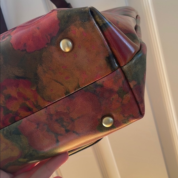 Patricia Nash Red and Brown Floral Tote Bag - Picture 6 of 13